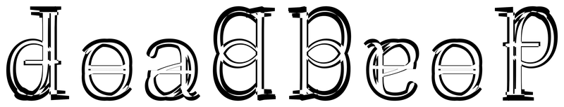 Ambigram for deadbeef in Sourceserifpro-light